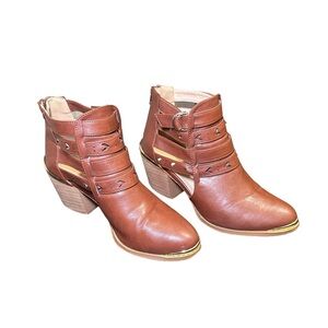 Women’s Chase + Chloe Brown Heeled Ankle Boots Size 9